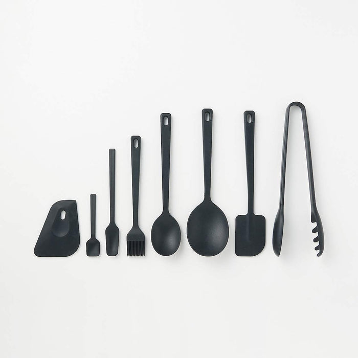 Muji Black Silicone Cooking Spoon Small 25Cm Length