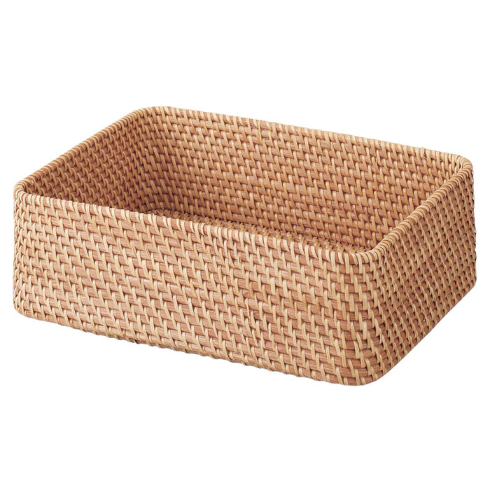 Muji Stackable Rattan Basket Small 36x26x12cm Natural Storage Solution