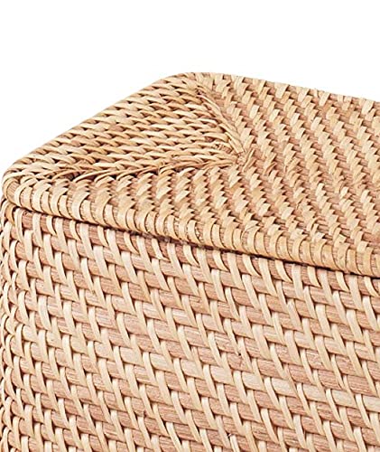 Muji Stackable Rattan Box with Lid - 26x18x16cm Storage Solution