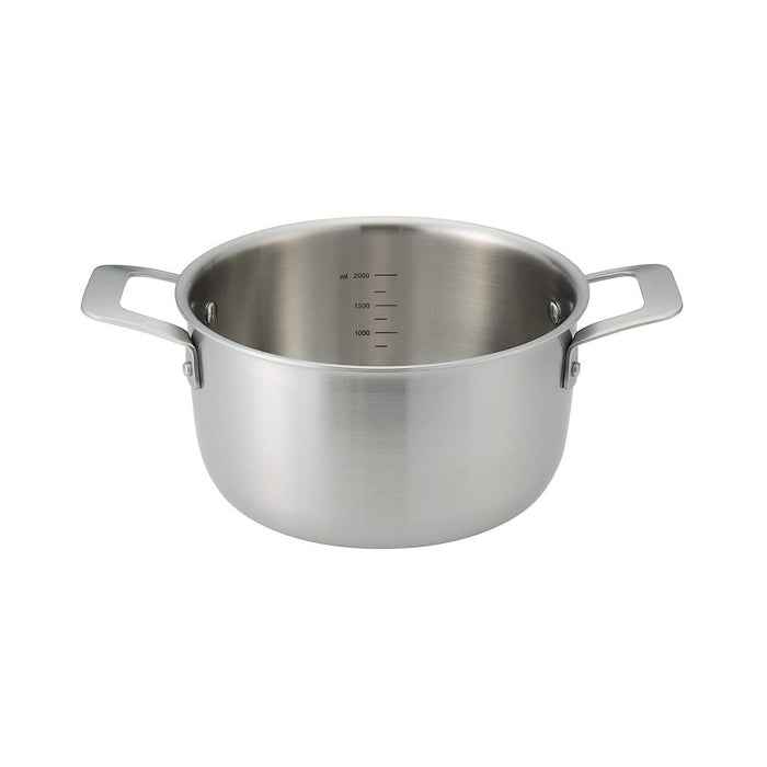 Muji 3.0L Stainless Steel Aluminum Three-Ply Pot with Handle 31.5x11Cm Silver