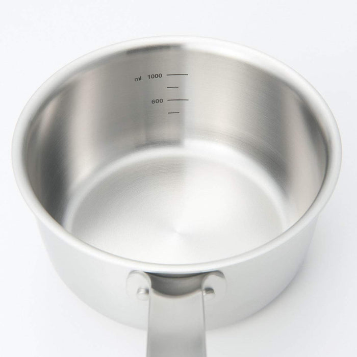 Muji 1.5L Stainless Steel Saucepan with Aluminum Core 36x13cm Silver