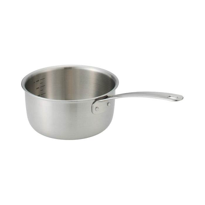 Muji Stainless Steel Aluminum 2.0L Saucepan 3-Ply Silver 38x14Cm