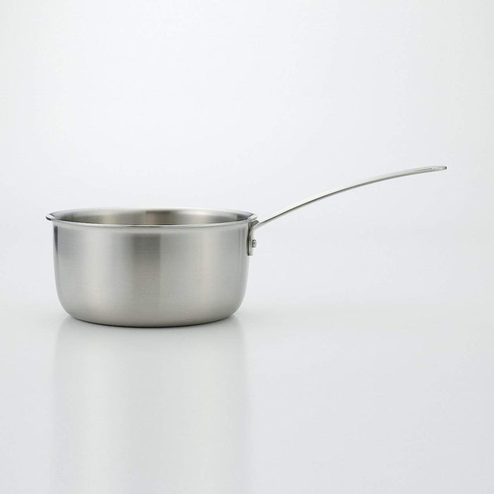 Muji Stainless Steel Aluminum 2.0L Saucepan 3-Ply Silver 38x14Cm