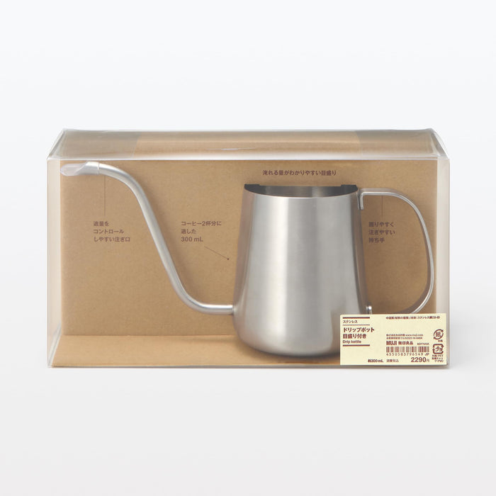 Muji Stainless Steel Drip Pot with Scale Model MDP74A3A