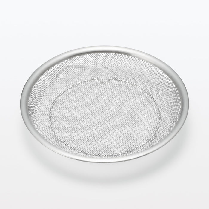 Muji Stainless Steel Flat Colander Medium 19.5cm Diameter x 3cm Height