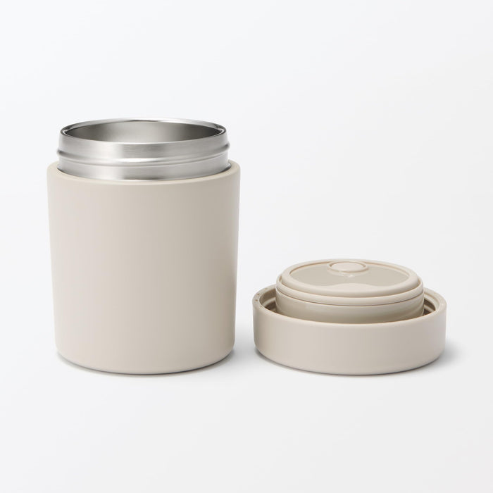 Muji Insulated Soup Jar 300ml Wide-Mouth Easy-Clean Gray Beige 84334597