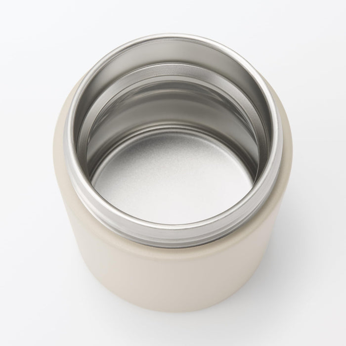 Muji Insulated Soup Jar 300ml Wide-Mouth Easy-Clean Gray Beige 84334597