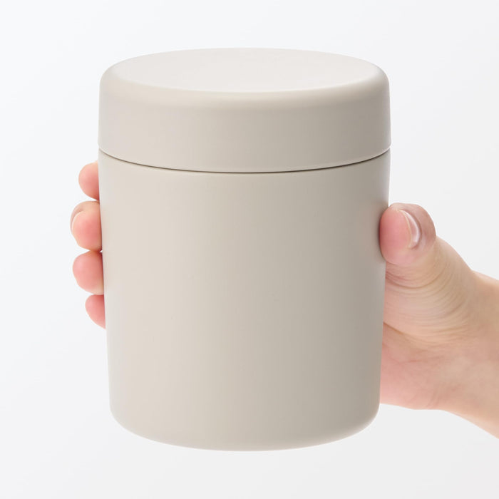 Muji Insulated Soup Jar 300ml Wide-Mouth Easy-Clean Gray Beige 84334597