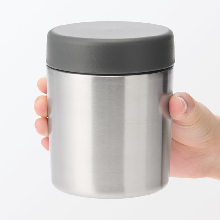 Muji Insulated Soup Jar 300ml Silver - Wide Mouth Easy to Clean