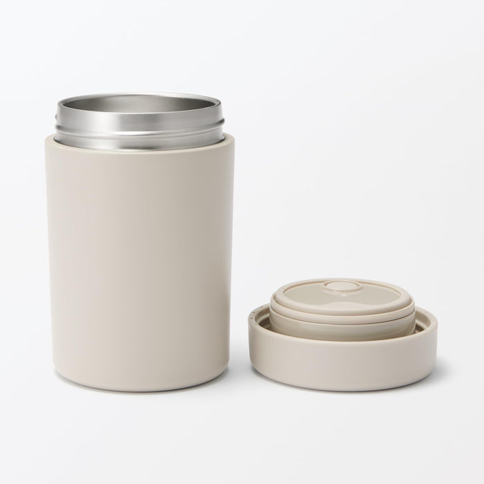Muji Insulated Soup Jar 430ml Wide-Mouth Easy-Clean Gray Beige 84334603