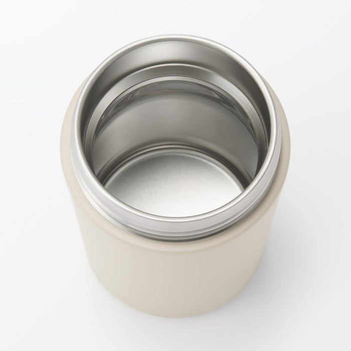 Muji Insulated Soup Jar 430ml Wide-Mouth Easy-Clean Gray Beige 84334603