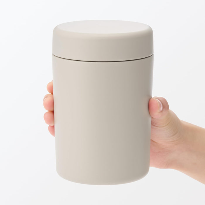 Muji Insulated Soup Jar 430ml Wide-Mouth Easy-Clean Gray Beige 84334603