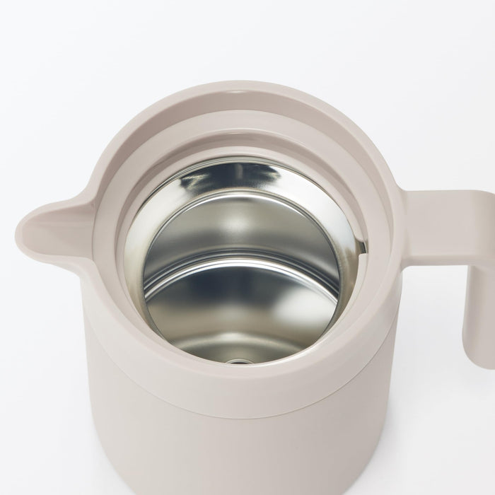 Muji 0.8L Gray Beige Wide-Mouth Insulated Tabletop Pot Easy to Clean