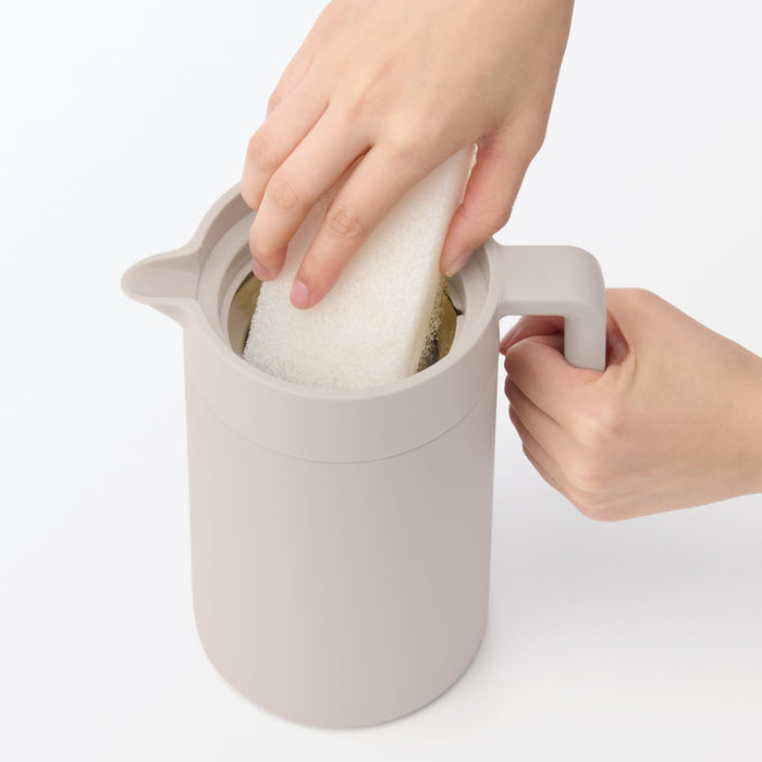 Muji Insulated Tabletop Pot Gray Beige 1.3L Wide Mouth Easy Clean 84334542