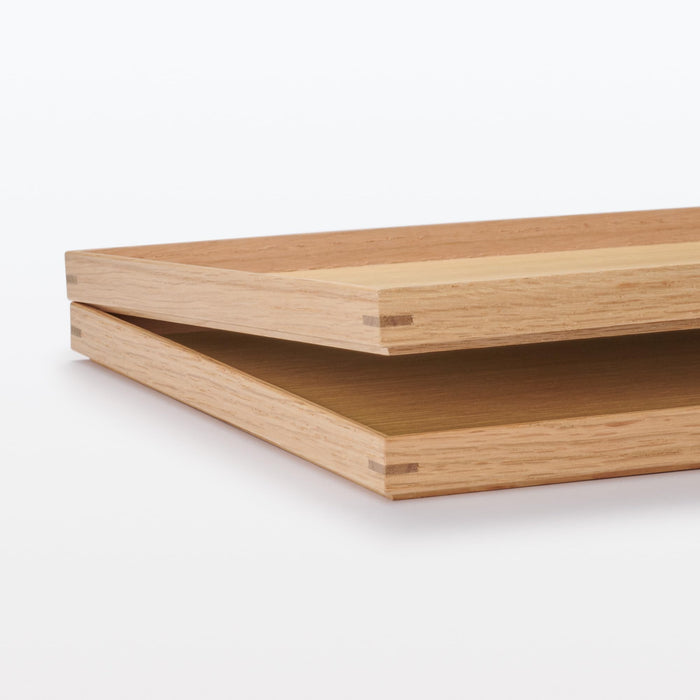 Muji Wooden Square Tray Natural 35x26x2cm Mdc80A2S Eco-friendly Wood