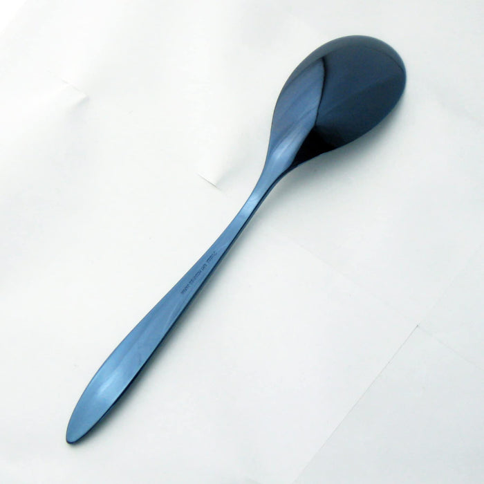 Nagao Iki Dinner Spoon Indigo Blue 19cm Stainless Steel Made in Japan-Kiichin - The #1 Place for Japanese Goods in Your Hand!