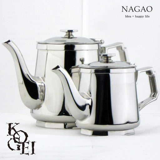 Nagao Kogei 680Ml Stainless Steel Teapot Mirror Finish Japanese Craftsmanship-Kiichin - The #1 Place for Japanese Goods in Your Hand!