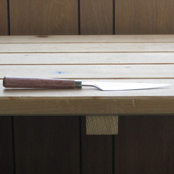 Nagao Nikko 22cm Stainless Steel Steak Knife with Wooden Handle Japan-Kiichin - The #1 Place for Japanese Goods in Your Hand!