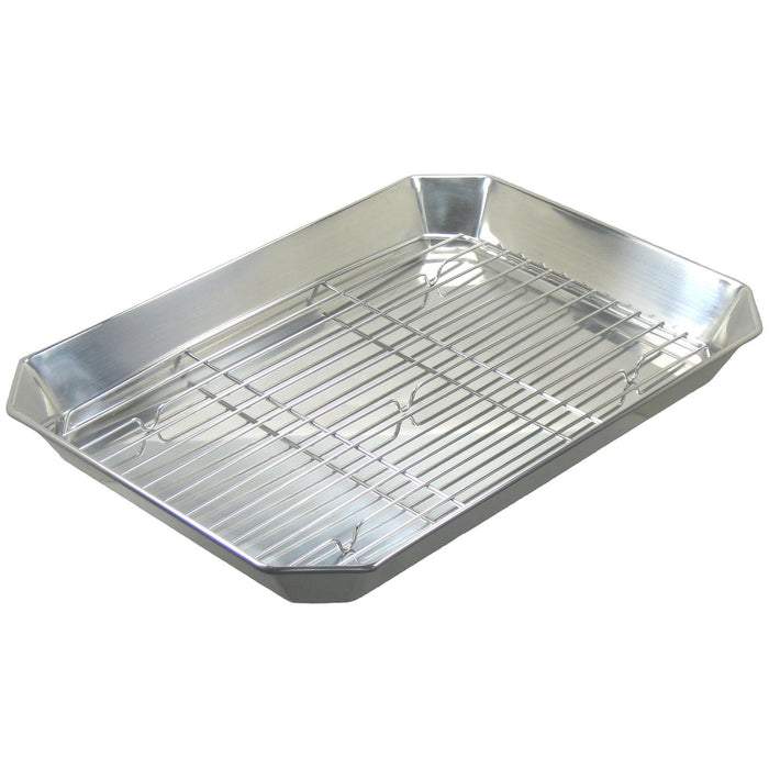 Nagao Tsubame Sanjo 33cm Long Rectangular Mesh Plate 18-8 Steel Japan-Kiichin - The #1 Place for Japanese Goods in Your Hand!