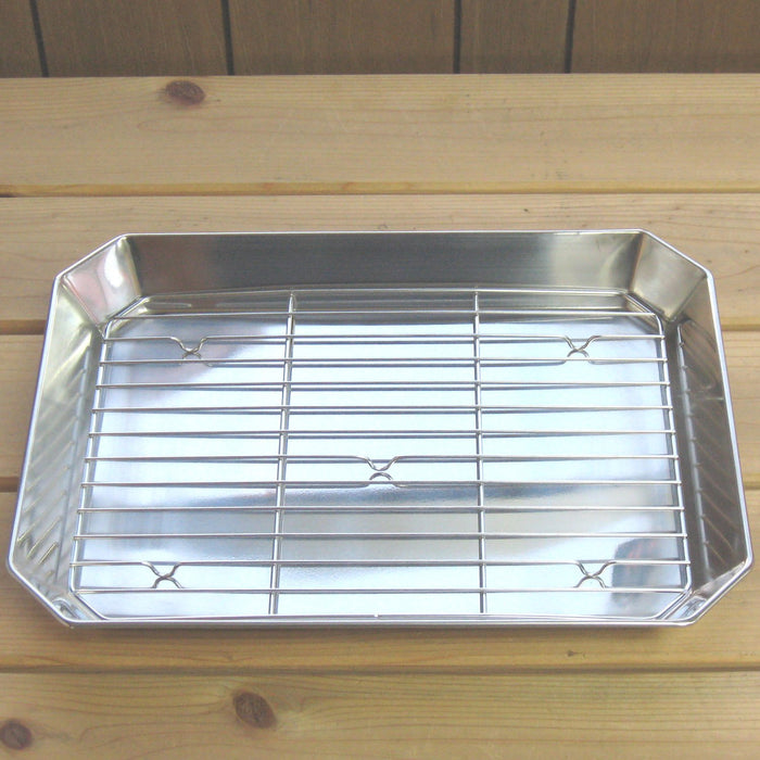 Nagao Tsubame Sanjo 33cm Long Rectangular Mesh Plate 18-8 Steel Japan-Kiichin - The #1 Place for Japanese Goods in Your Hand!