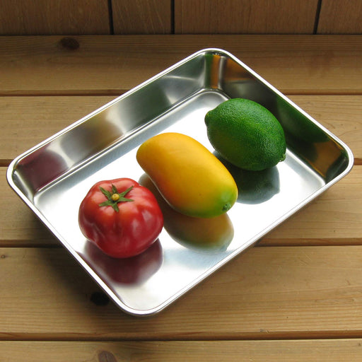 Nagao Large 29.5cm Stainless Steel Tray 15-Pack for Food Prep Japan-Made-Kiichin - The #1 Place for Japanese Goods in Your Hand!