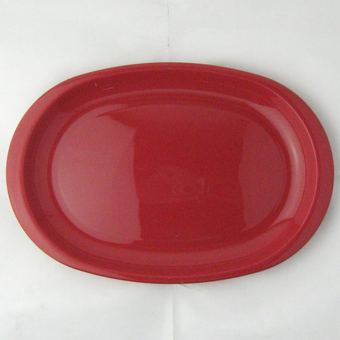 Nagao Unbreakable Red Oval Plate 26x17.3x2.3cm Microwave Safe Japan Made-Kiichin - The #1 Place for Japanese Goods in Your Hand!