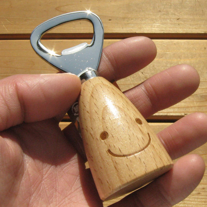 Nagao Waiwai Kitchen Bottle Opener 11.1cm Stainless Steel Wood Japan Made-Kiichin - The #1 Place for Japanese Goods in Your Hand!