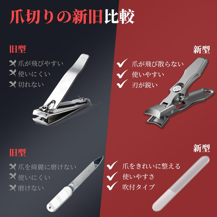 Keezing Nail Clippers Set: Japanese Stainless Steel Extra-Large Waterproof-Kiichin - The #1 Place for Japanese Goods in Your Hand!