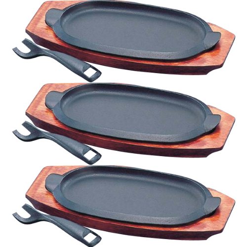 Iwachu Nambu Ironware Steak Plate Set Y-Shaped 3-Piece 22011-Kiichin - The #1 Place for Japanese Goods in Your Hand!