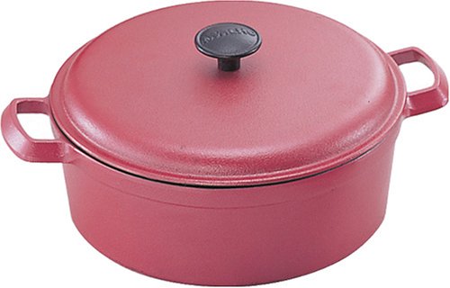 Iwachu Nanbu Ironware Family Stew Pan 23cm Red Durable Cookware-Kiichin - The #1 Place for Japanese Goods in Your Hand!