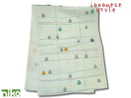Nissen Chamber Of Commerce Japanese Lucky Owl Hand Towel Js-585-Kiichin - The #1 Place for Japanese Goods in Your Hand!