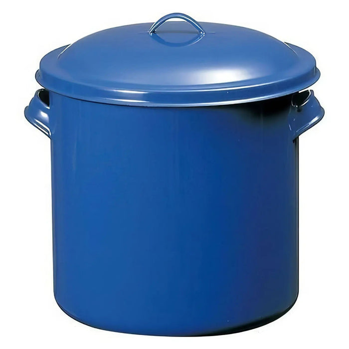 Noda Horo 24cm Enamelware Storage Jar with Lid - Stylish and Functional Kitchen Organizer-Kiichin - The #1 Place for Japanese Goods in Your Hand!