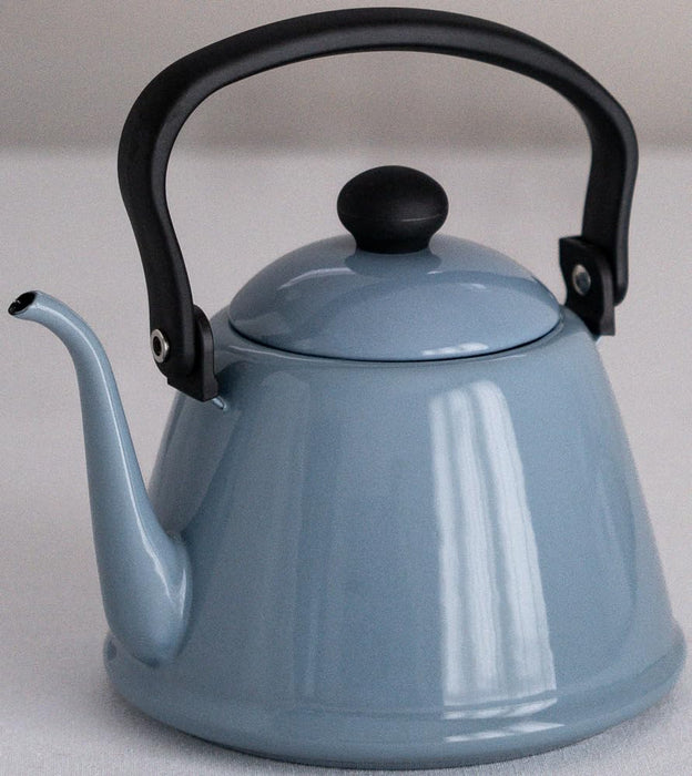 Noda Horo Enamel Drip Kettle Blue Gray 2L IH Compatible Heat Resistant