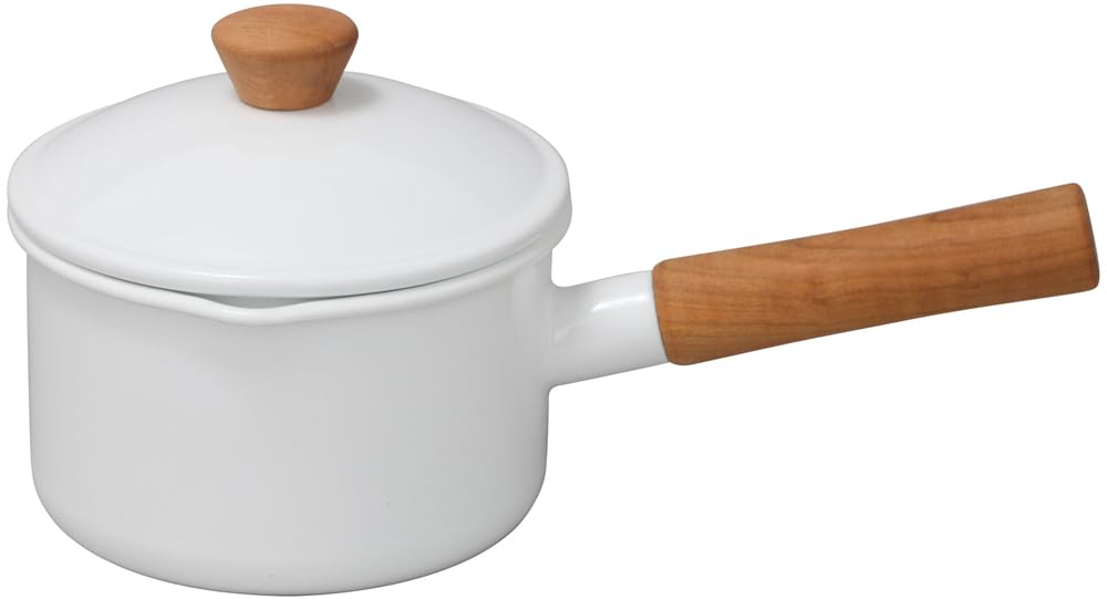 Noda Horo Enamel Saucepan 14cm White Gas/IH Compatible