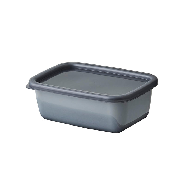 Noda Horo Gray Enamel Storage Container S Size with Seal Lid Heat Resistant