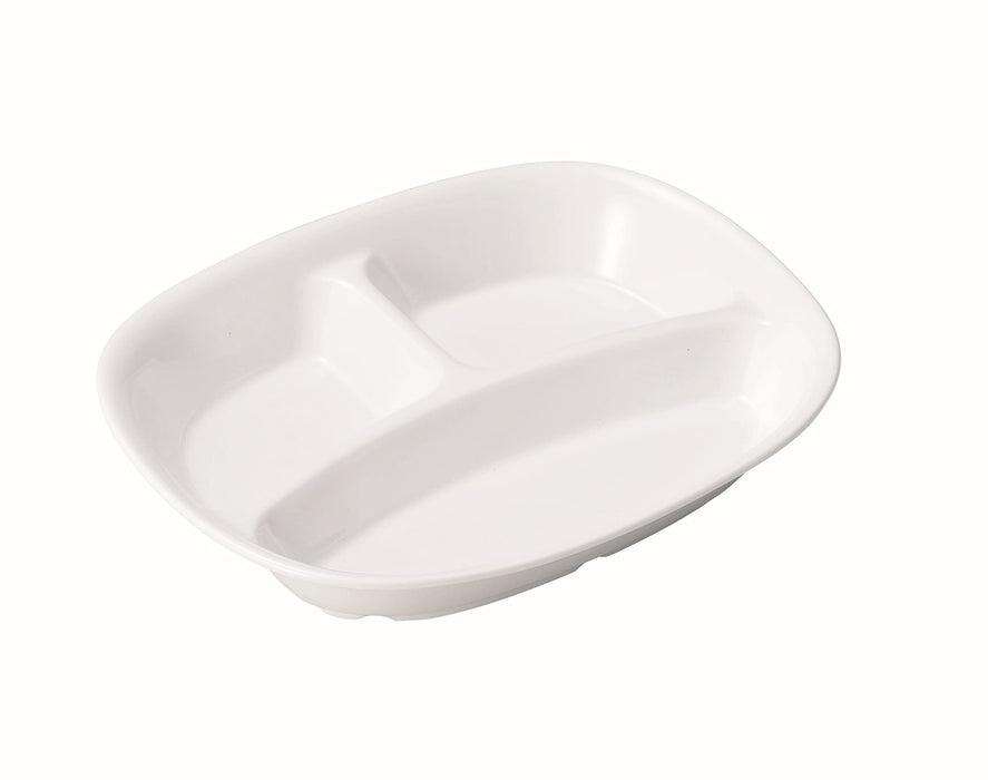 Ogiso 3-Compartment White Porcelain Plate for Nurseries Reinforced Design-Kiichin - The #1 Place for Japanese Goods in Your Hand!