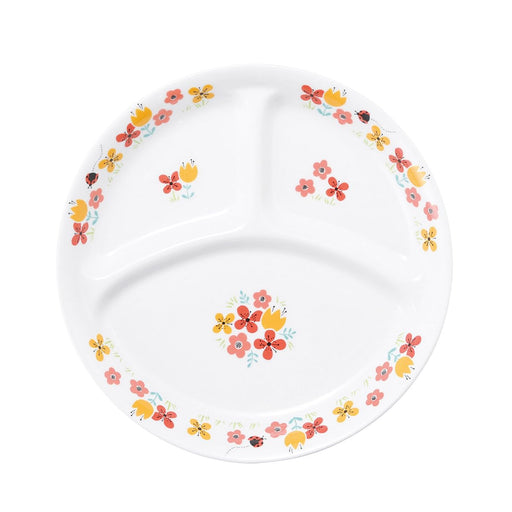 Ogiso Lunch Plate 22cm - 3 Compartment Porcelain Plate for Nurseries Blume Orange-Kiichin - The #1 Place for Japanese Goods in Your Hand!