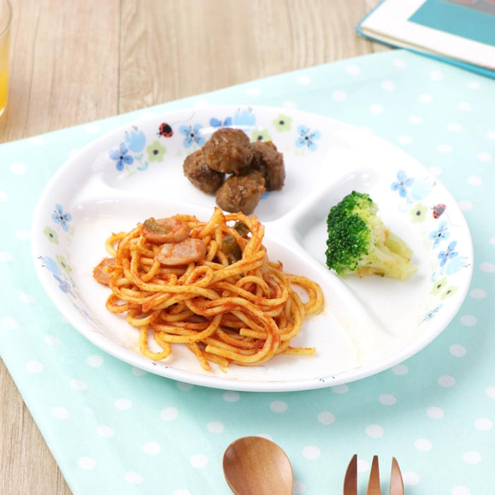 Ogiso Lunch Plate 22cm - 3 Compartment Porcelain Plate for Nurseries Blume Orange-Kiichin - The #1 Place for Japanese Goods in Your Hand!