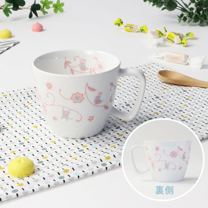 Ogiso Sarasa Pink Nursery Tableware Cup with Easy Handle Reinforced Porcelain-Kiichin - The #1 Place for Japanese Goods in Your Hand!