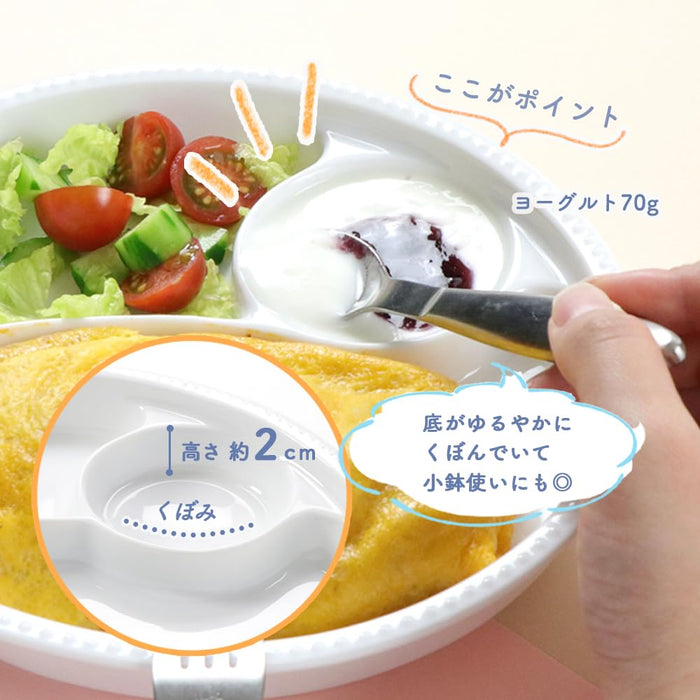 Ogiso Deep Oval Three-Compartment Ceramic Plate - Easy to Use & Kid-Friendly-Kiichin - The #1 Place for Japanese Goods in Your Hand!