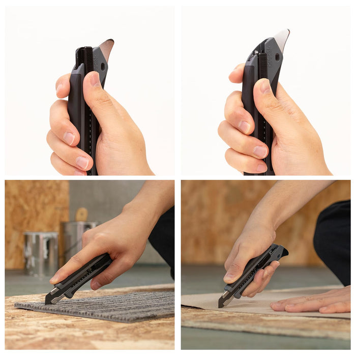 Olfa Hyper Al Type Utility Knife Gray with Auto-Lock and Black Blade 193B-Gry