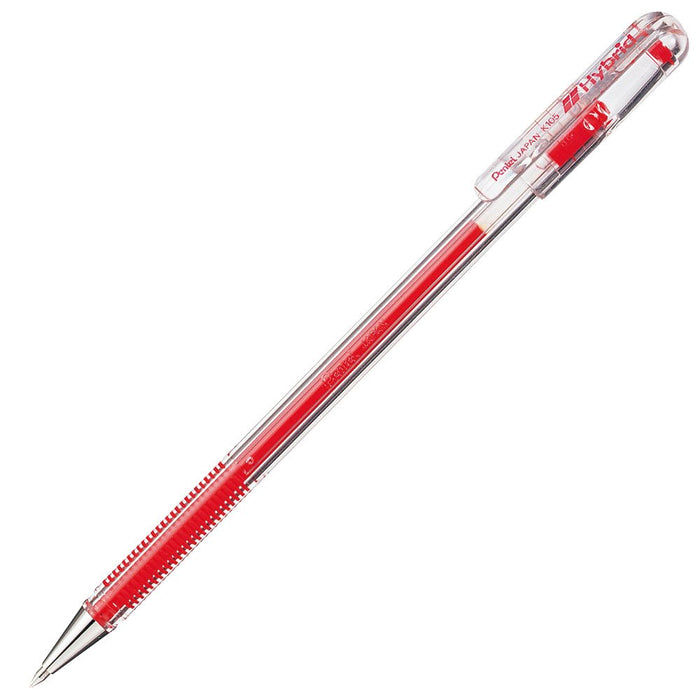 Pentel Hybrid 0.5 Red Ballpoint Pen Set of 10 - K105-Gb