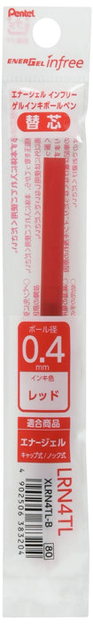 Pentel Energel 0.4 毫米红色圆珠笔替换芯 10 支装