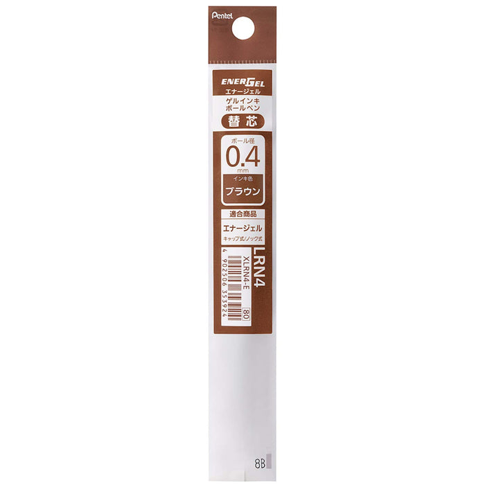 Pentel Energel 0.4mm Brown Ballpoint Pen Refill Xlrn4-E Pack of 10