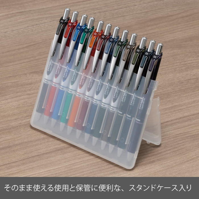 Pentel Energel 0.5mm 12 Colors Ballpoint Pen Set with Stand Case