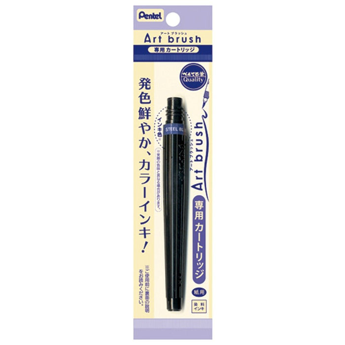 Pentel 艺术画笔笔 XFR-117 10 支装钢蓝色