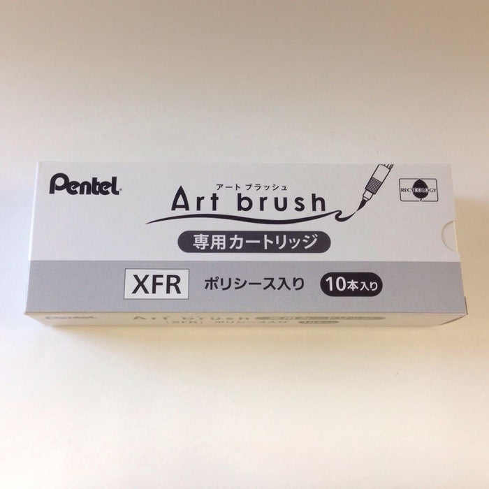 Pentel 艺术画笔笔 XFR-117 10 支装钢蓝色