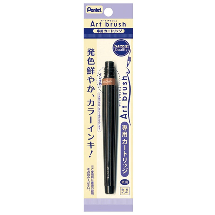 Pentel XFR-106 Set of 10 Brown Brush Pen Cartridges for Art