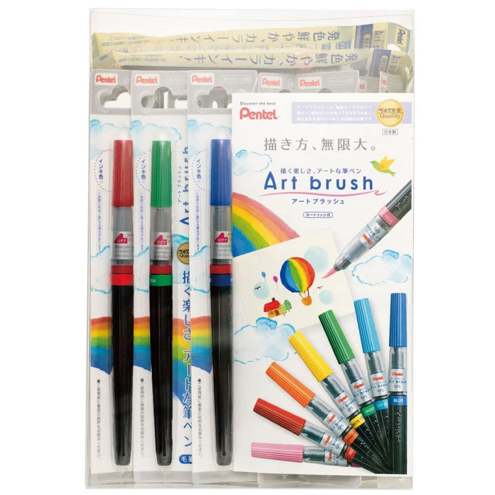 Pentel 18 Color Brush Pen Art Set with Extra Cartridge