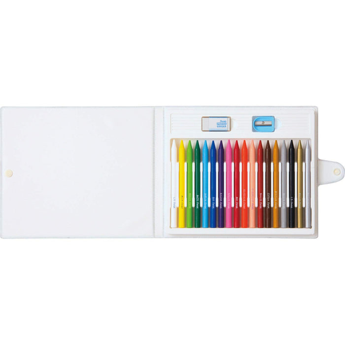 Pentel 18-Color Crayon Colored Pencil GC1-18D Set